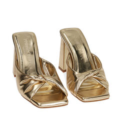 Mules oro, tacco 8,5 cm , Scarpe, 192142202LMOROG036, 002a