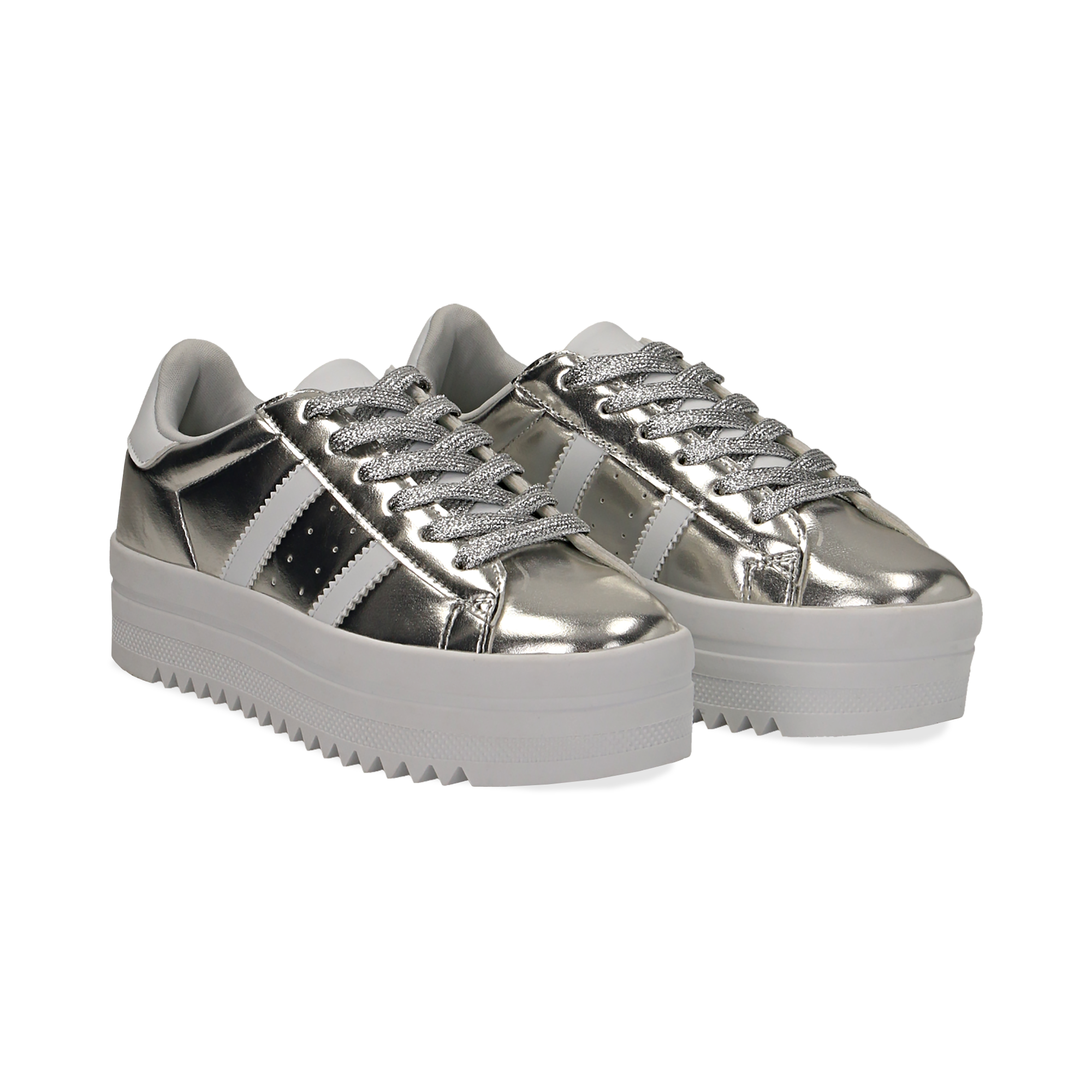sneakers platform argento