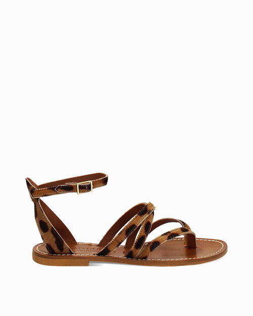 Sandali bassi stampa leopard, LEOPARD