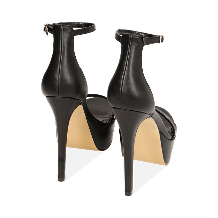 Sandali donna neri con plateau tacco 13 cm Primadonna Collection