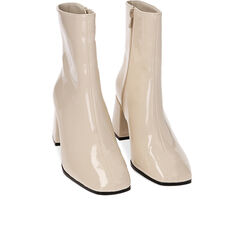Stivaletti panna in vernice, tacco 7 cm, Primadonna, 224982206VEPANN035, 002a