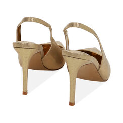 Décolleté slingback oro, tacco 9 cm, Primadonna, 212194101TSOROG035, 003 preview