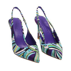 Zapato destalonado violeta de raso, tacón de 10 cm, REBAJAS, 192194101RSMUVI040, 002a