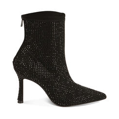 Tronchetto nero con pietre, tacco 10 cm, Primadonna, 244906911MPNENE035, 001 preview