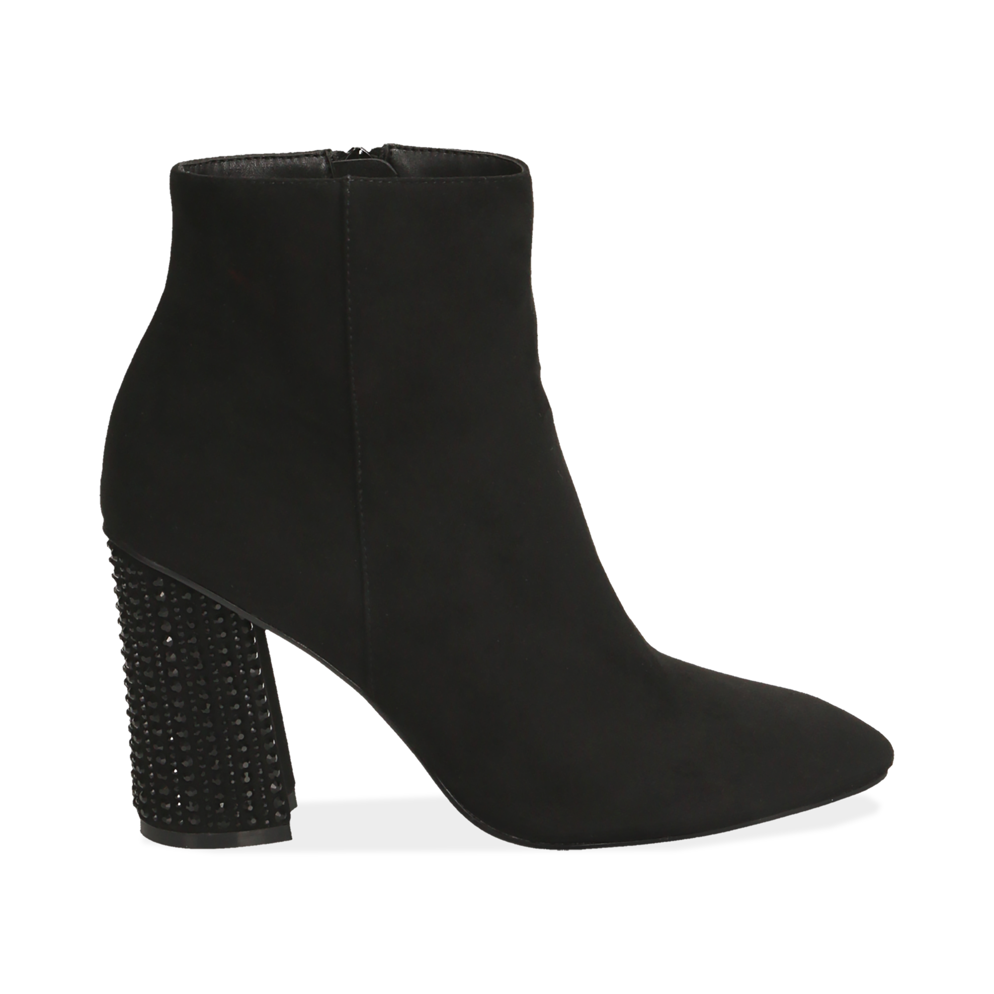 Botines color negro en microfibra, tacón 9 cm | Primadonna Collection