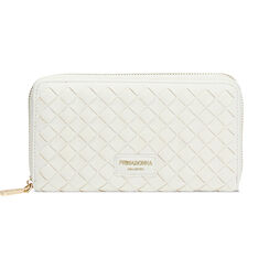 Portefeuille femme blanc tressé, Primadonna, 255700503EIBIANUNI, 001 preview