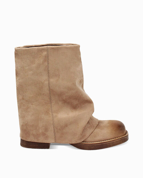 Tronchetto biker da donna taupe, TAUPE