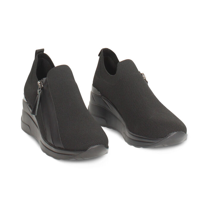 Slip on negros con tacón de 7 cm Primadonna Collection