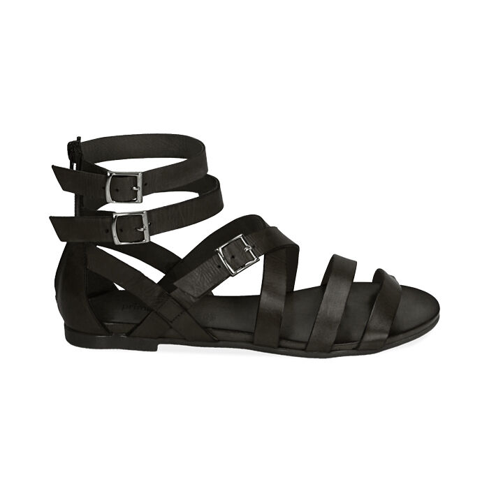 Sandali neri in pelle di vacchetta Primadonna Collection