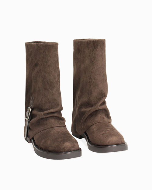 ZAPATOS BIKER MICROFIBRA MORO, DK BROWN