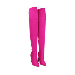 Botas por encima de la rodilla lycra fucsia, tacón 10,5 cm, 202118621LYFUCS035, 002a