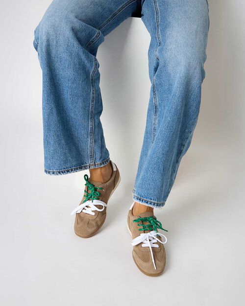 WOMEN SHOES SNEAKERS SUEDE TAUP, TAUPE