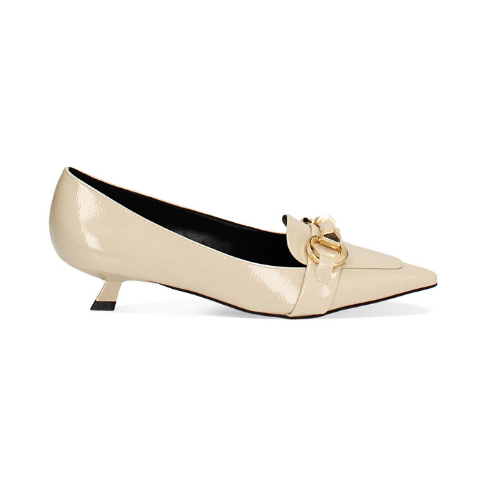 Décolleté panna in naplak, tacco 3,5 cm, Primadonna, 244922901NPPANN035