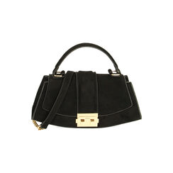 Mini-bag hobo nera in microfibra, Primadonna, 225125024MFNEROUNI, 001 preview