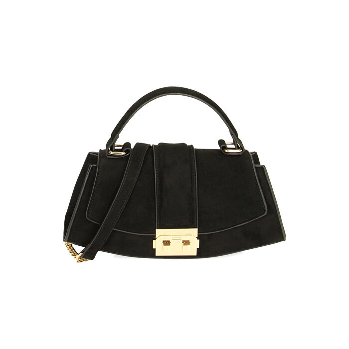 Mini-bag hobo nera in microfibra, Primadonna, 225125024MFNEROUNI