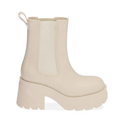 Chelsea boots da pioggia panna in pvc, Special Price, 200901002PVPANN037, 001a