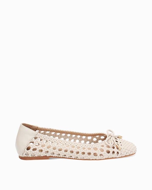 Ballerine panna con dettaglio intrecciato, CREAM