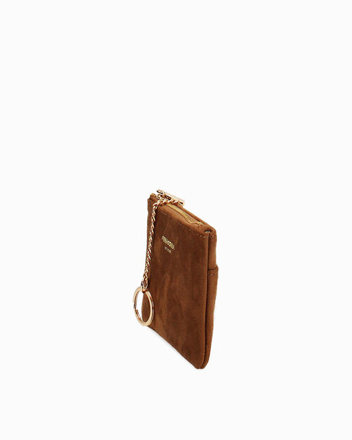 Porte-monnaie cognac avec d&eacute;tails &eacute;l&eacute;gants, COGNAC