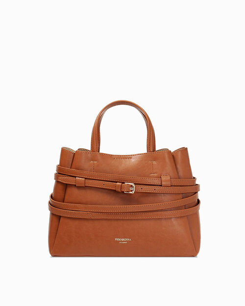 Borsa a mano cognac con design sofisticato, COGNAC