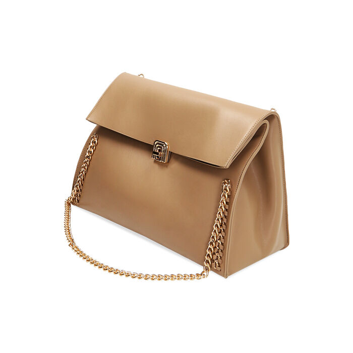 Borsa donna a spalla beige chain Primadonna Collection