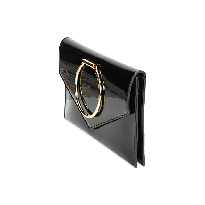 Pochette donna nera in vernice Primadonna Collection