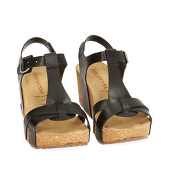 Sandales noires, semelle fussbett 5,5 cm , SOLDES, 19M912002EPNERO035, 002a