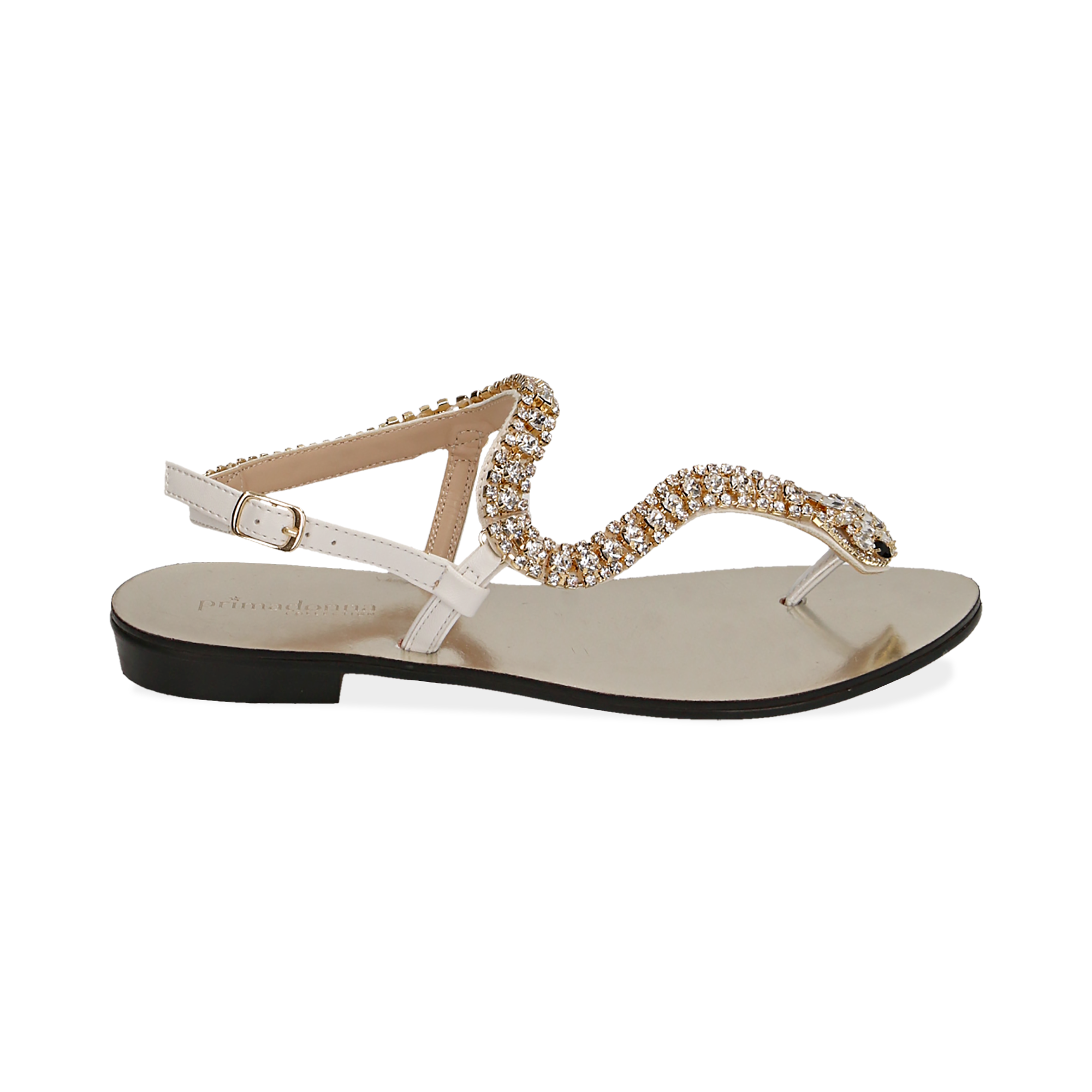 Sandali gioiello bianchi in eco-pelle | Primadonna Collection