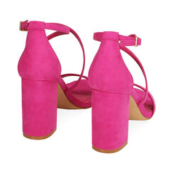 Sandali fucsia in microfibra, tacco 9 cm , Primadonna, 192783435MFFUCS038, 004 preview