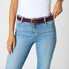 Ceinture bordeaux en matériau synthétique effet coco, Primadonna, 26B413710CCBORDUNI, 003 preview