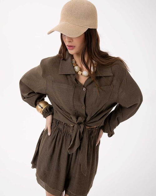 VETEMENTS COORDONNEES MER TISSU MORO, DK BROWN