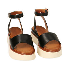 Sandali neri, zeppa 4,5 cm, Primadonna, 214995762EPNERO035, 002 preview