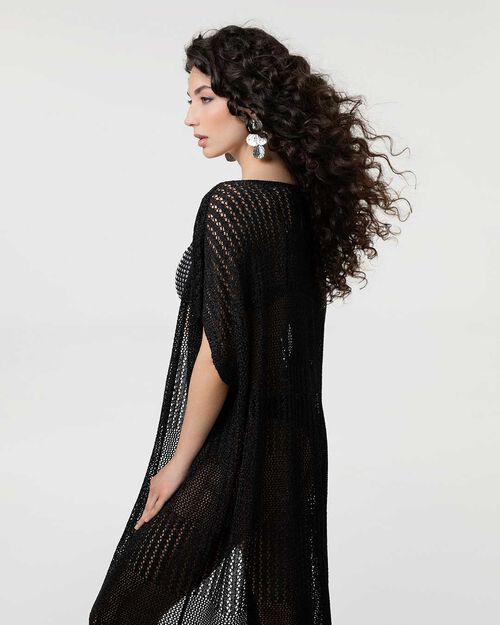 ROPA PONCHO TEJIDO NERO, BLACK