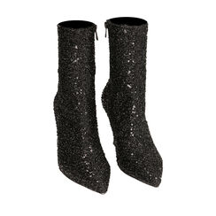 Stivaletti neri glitter, tacco 8 cm, Primadonna, 222723004PLNERO036, 002 preview
