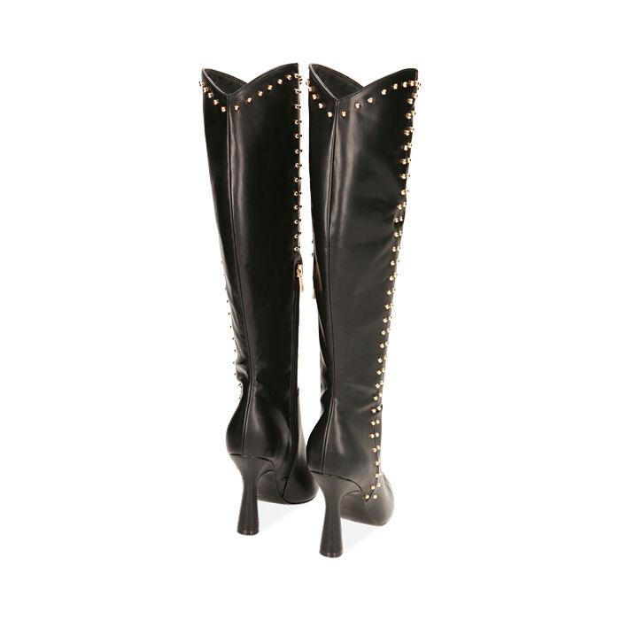 Stivali donna neri con borchie tacco 10 cm Primadonna Collection