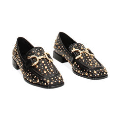 Mocassino nero borchiato basso, Primadonna, 244943801EPNERO035, 002 preview