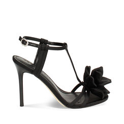 Sandalia con tacón mujer negro con rosa, Primadonna, 25M768467RSNERO035, 001a