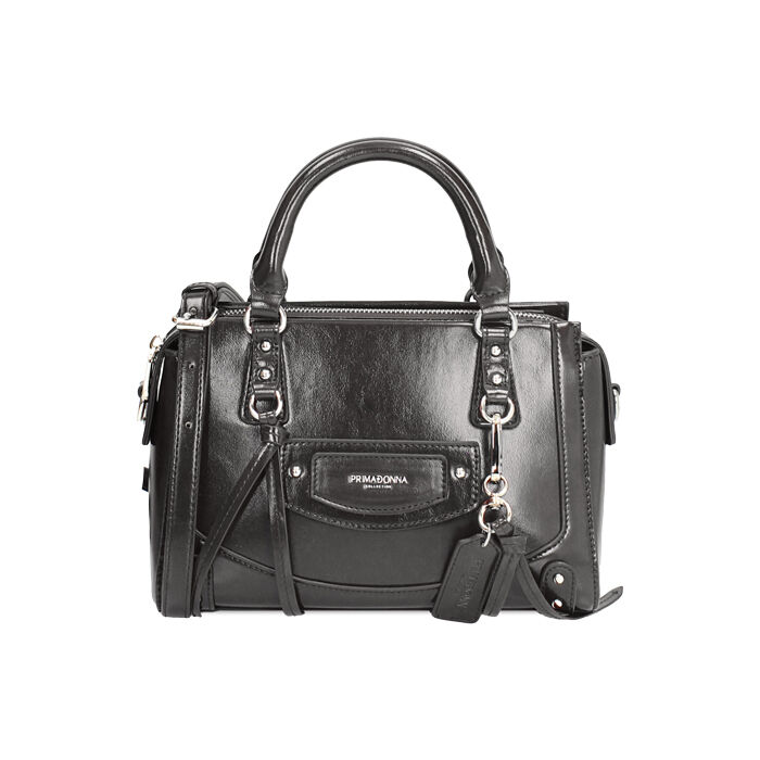 Mini sac noir brillant avec bandoulière amovible, Primadonna, 26D519929EUNEROUNI