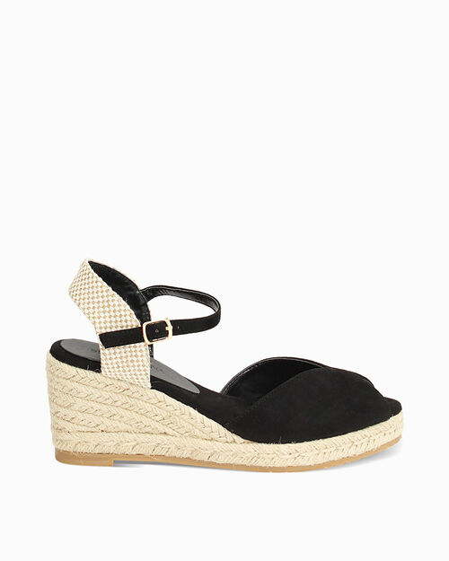 Campesine nere tacco 7 cm, BLACK