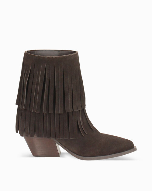 ZAPATOS BOTAS CA&Ntilde;A CORTA SUEDE MORO, DK BROWN