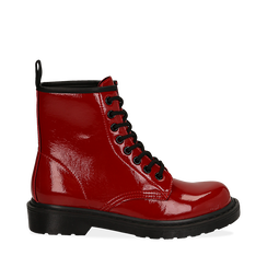 Anfibi rossi in vernice, Stivaletti, 142801501VEROSS036, 001a