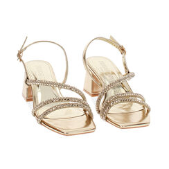 Sandalo donna argento con pietre, tacco largo 5,5 cm, Primadonna, 254941776LPOROG035, 003 preview