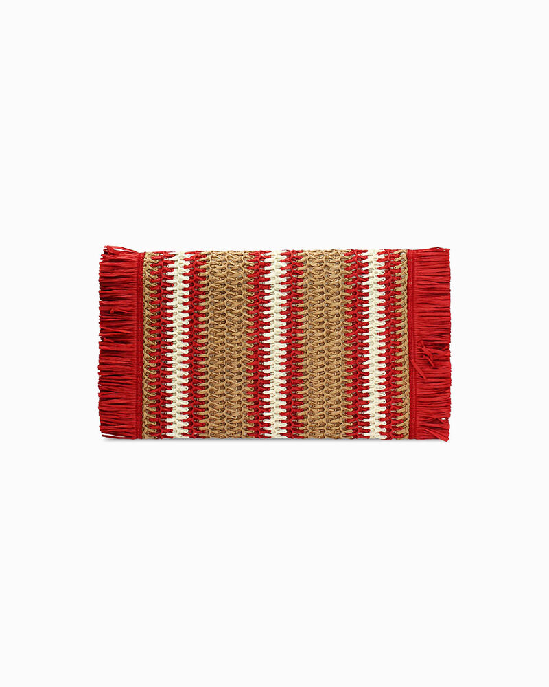 Pochette da mare in paglia rossa image number null