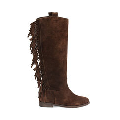 CALZATURA STIVALE CAMOSCIO MORO, Primadonna, 261010003CMMORO036, 001a