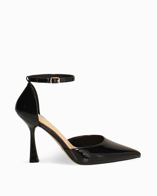 Open shank nero tacco 9,5 cm, BLACK