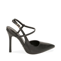 Décolleté slingback nere, tacco 10,5 cm, Primadonna, 212186142EPNERO035, 001a