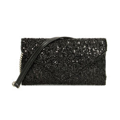 Borsa a tracolla small nera paillettes, Primadonna, 225124695PLNEROUNI, 001 preview