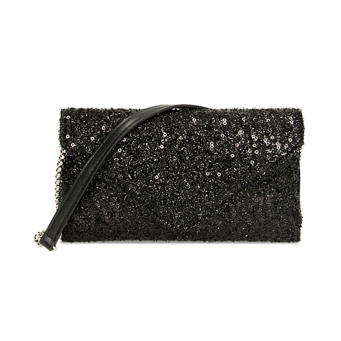 Borsa a tracolla small nera paillettes, Primadonna, 225124695PLNEROUNI