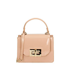 BAG MINI BAG SYNTHETIC PATENT NUDE, 235125430VENUDEUNI, 001a