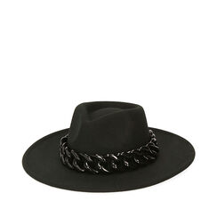 Sombrero negro con maxicadena, Primadonna, 20B400417TSNEROUNI, 001a