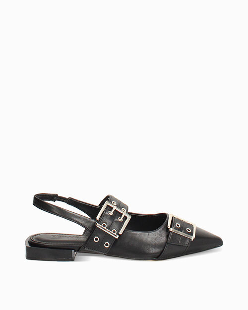 Bailarinas destalonada negra elegante, BLACK